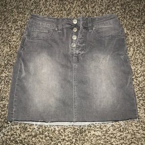 grey jean skirt
